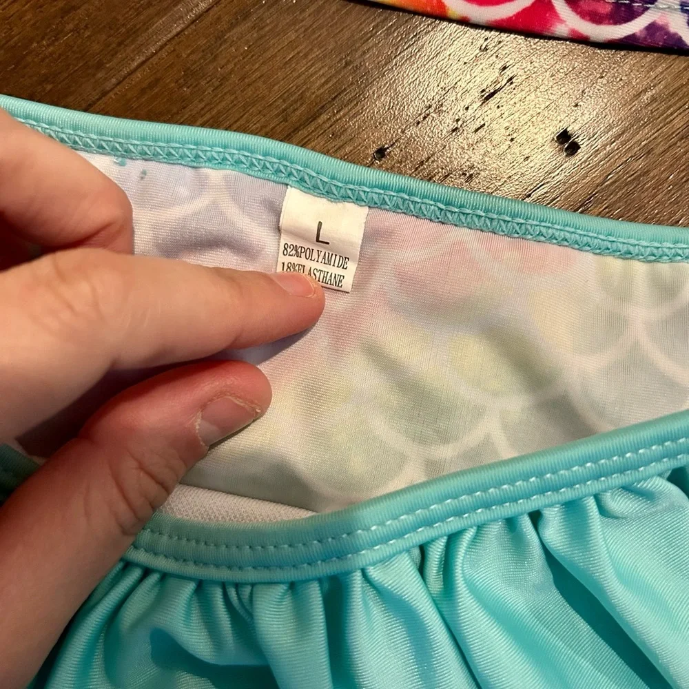 Colorful Mermaid Scale Kids Rashguard Set - Picture 4 of 4